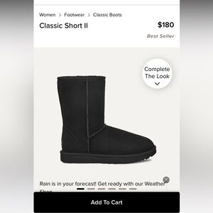 Classic Ugg Short Boot in Black